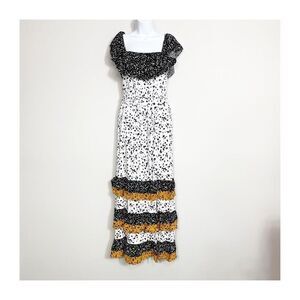 Les Serein Stitchfix Maxi Dress Tiered Ruffled cottagecore Womens Small New nwt